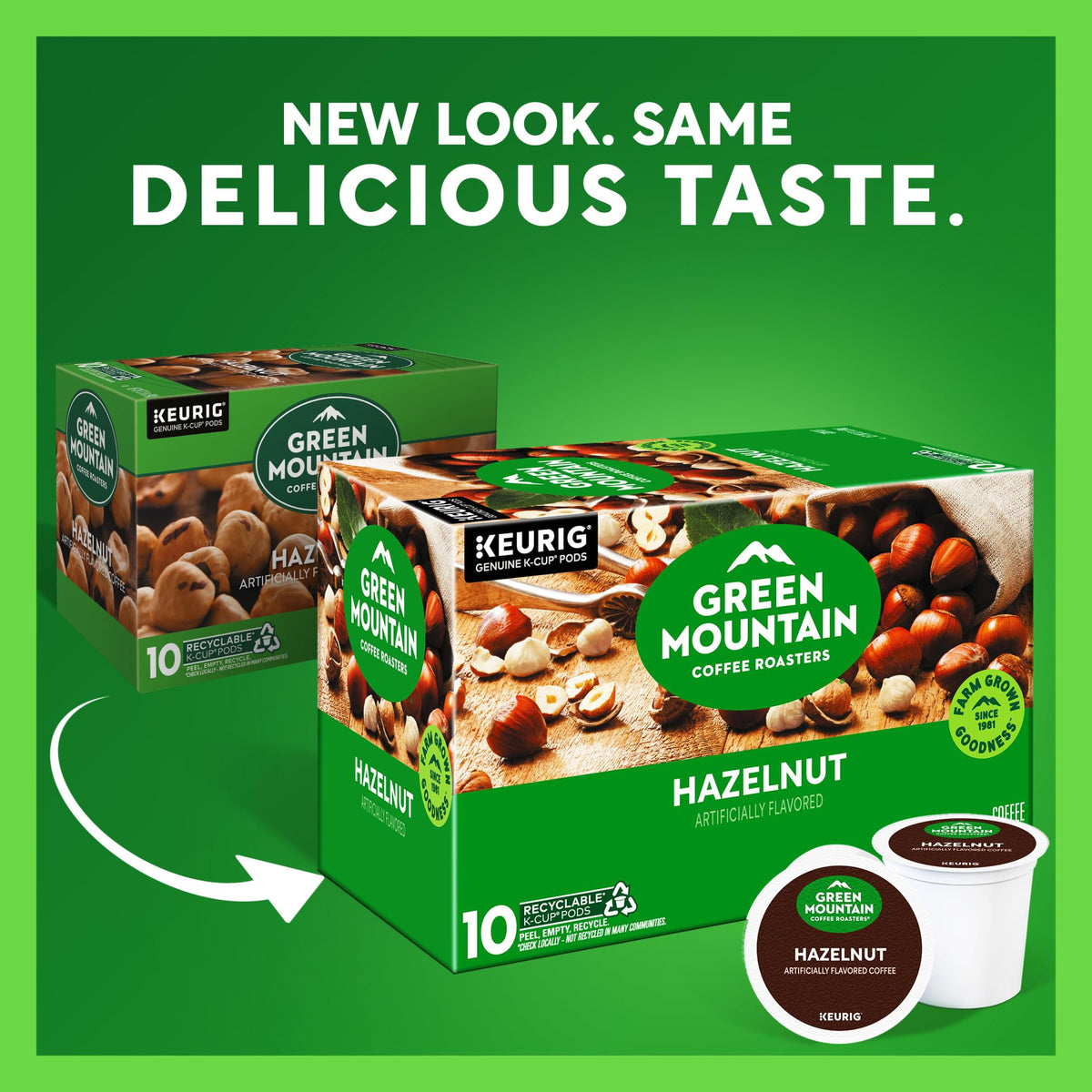 Hazelnut K-Cups on a counter showcase single-serve convenience for Keurig brewers.
