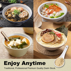 Grelim Dashi shiitake mushrooms bring earthy, savory notes.