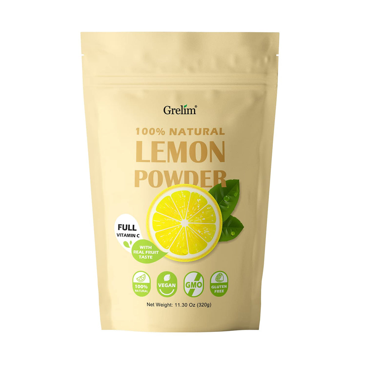 Grelim Lemon Powder bag for easy storage and versatile lemon flavoring.
