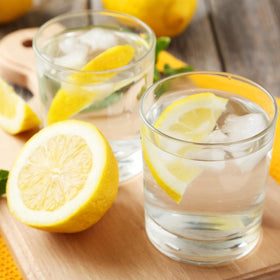 Grelim Lemon Powder added to smoothie for vitamin C boost.