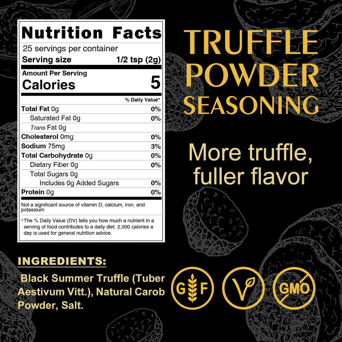 GRELIM new-season black truffle powder enhances sauces with earthy depth.