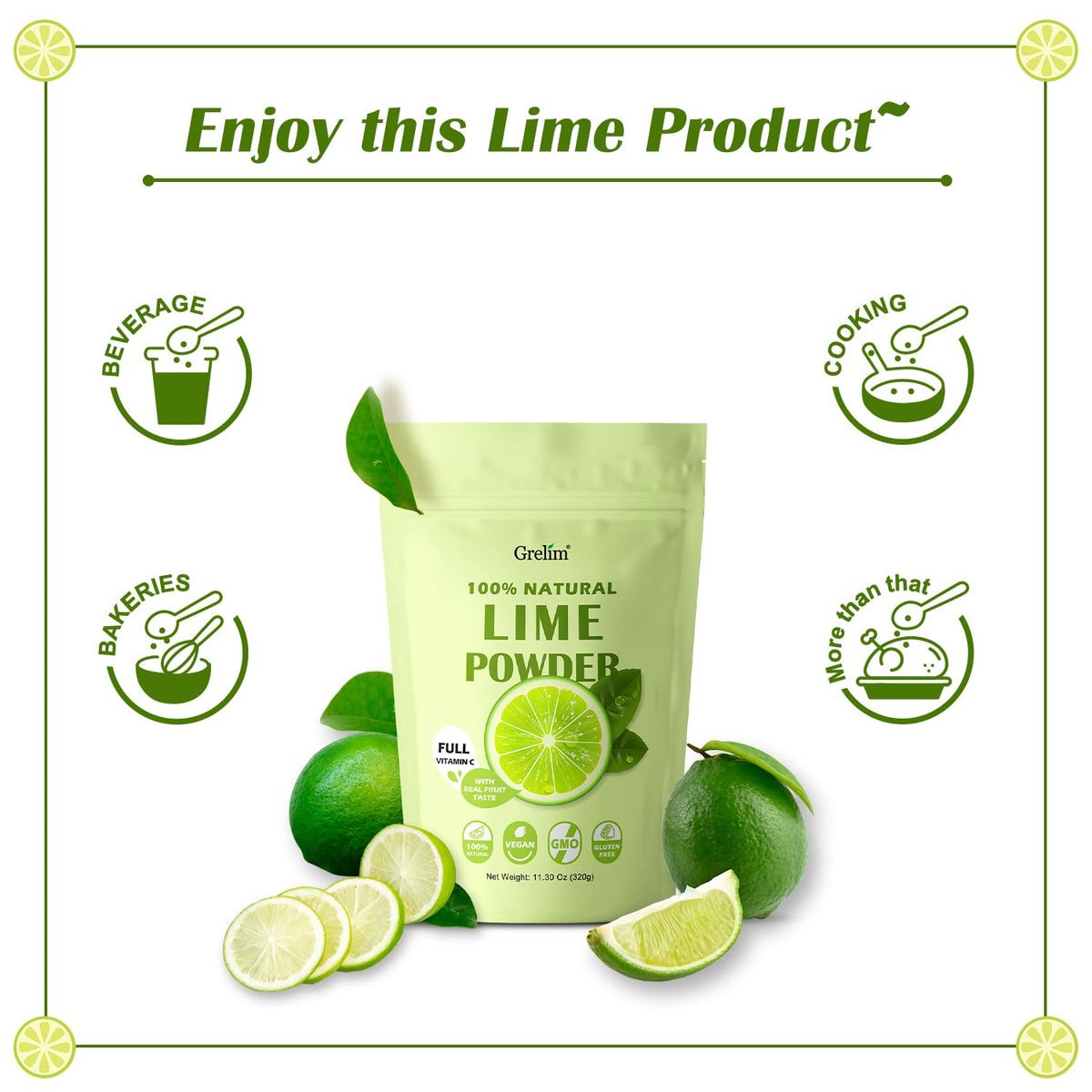 Grelim smoothie with lime powder adds quick citrus boost