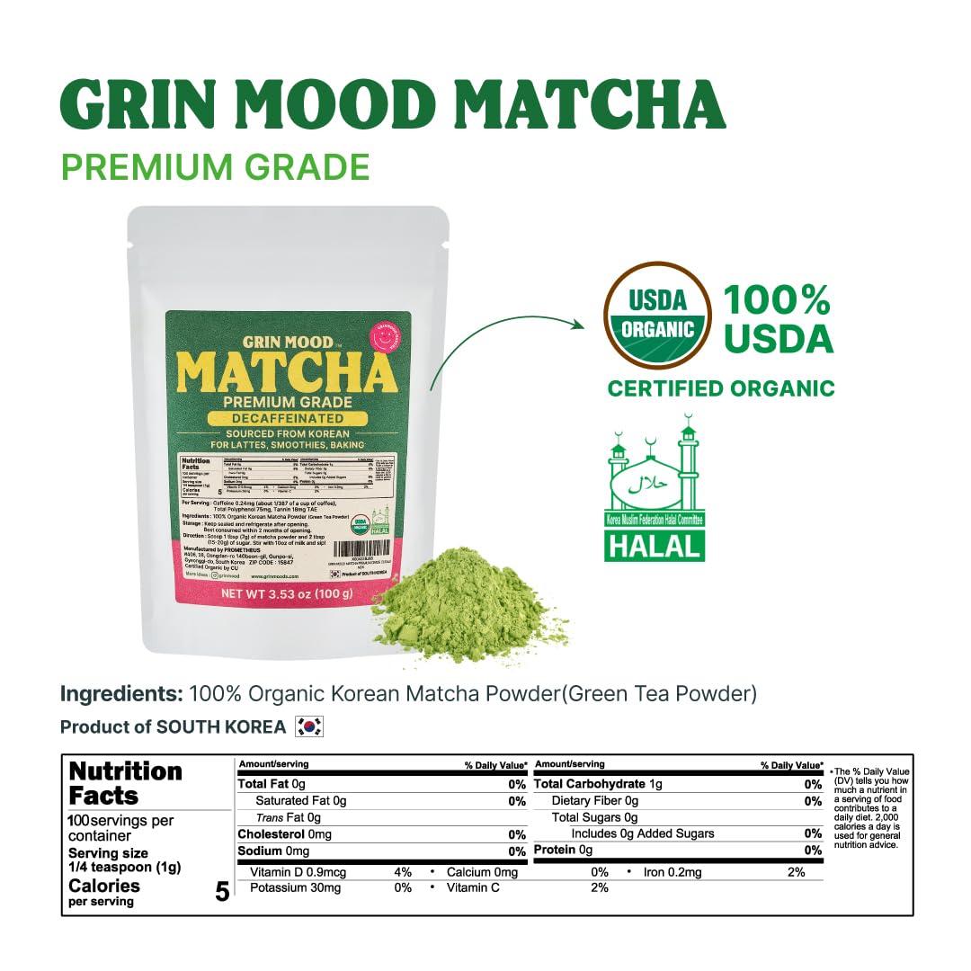 GRIN MOOD Matcha powder in a bowl with whisk, ready for whisking.