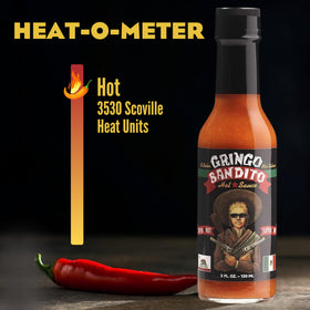 Close-up of Gringo Bandito label highlights gluten-free and paleo-friendly credentials