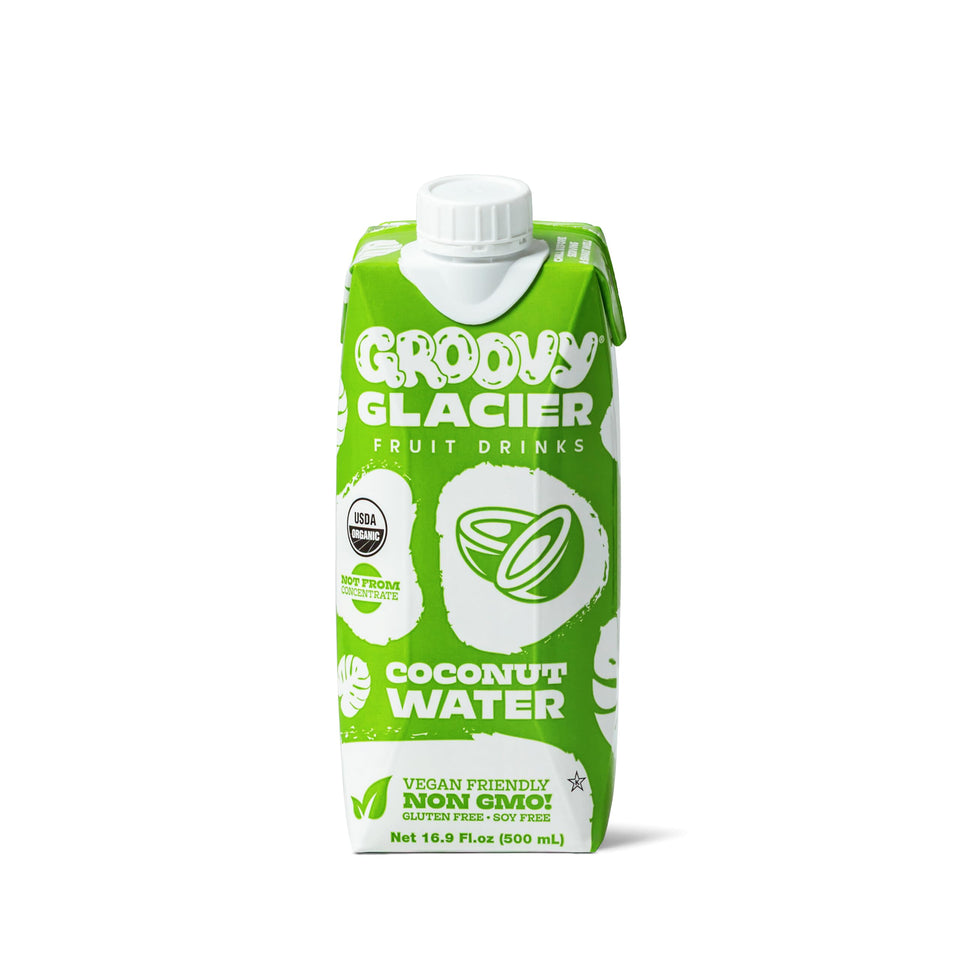 Groovy Glacier bottle on the go offers quick hydration.