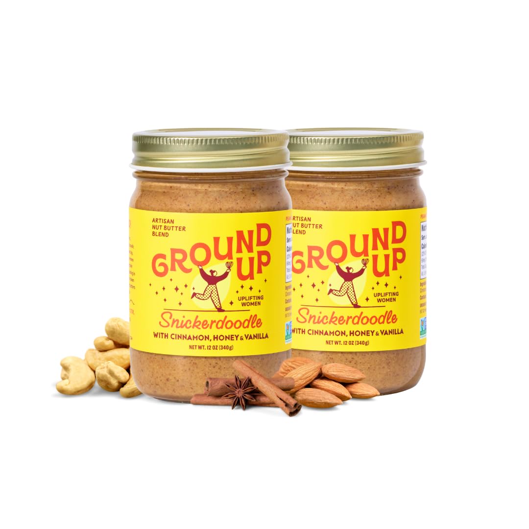 Ground Up Snickerdoodle two jars front view showcasing versatile snacking