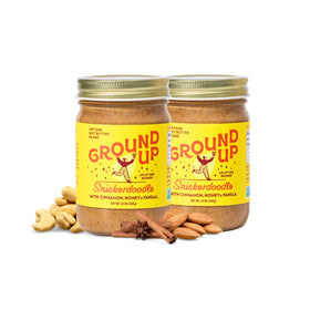 Ground Up Snickerdoodle two jars front view showcasing versatile snacking