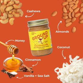 Ground Up Snickerdoodle on a spoon reveals creamy texture for quick breakfasts