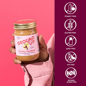 Ground Up roasted nuts swirl demonstrates smooth texture in the butter.