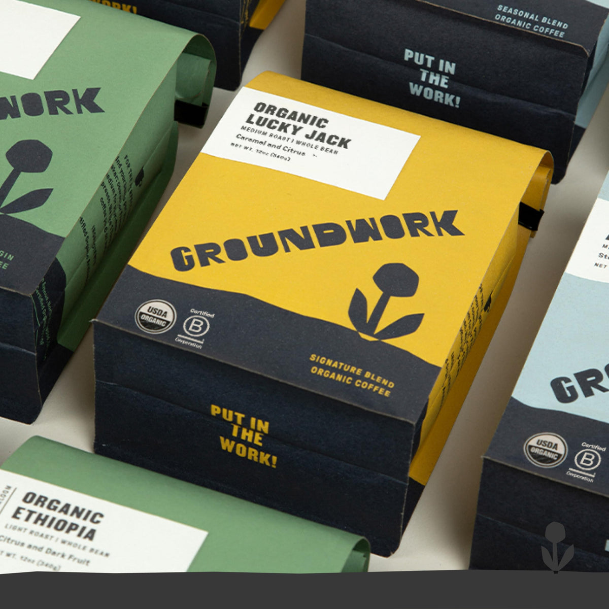 Groundwork brewing setup showing drip brew with Lucky Jack.