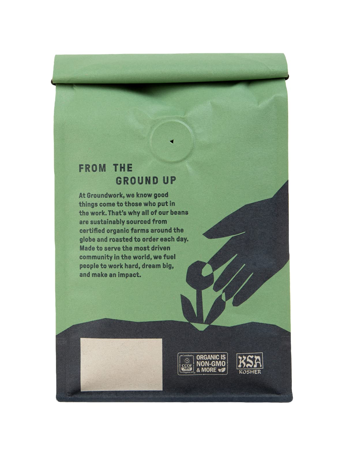 Groundwork Ethiopia Heirloom Blend beans closeup showing citrus and fruit notes.