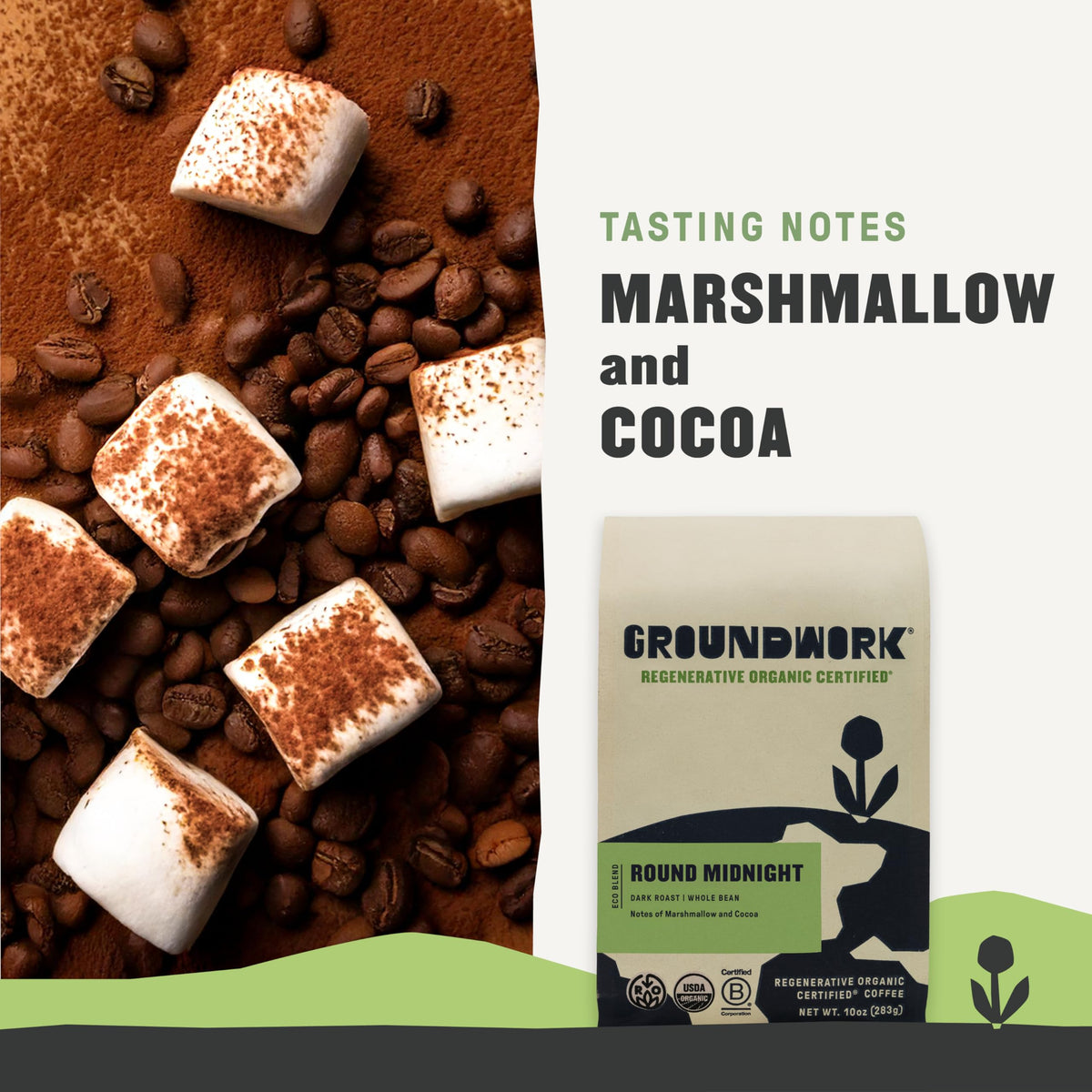 Groundwork Round Midnight brew steaming cup, ready for a balanced daily pick-me-up.