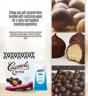 Close-up of the chocolate-coated caramel with 60% dark chocolate.
