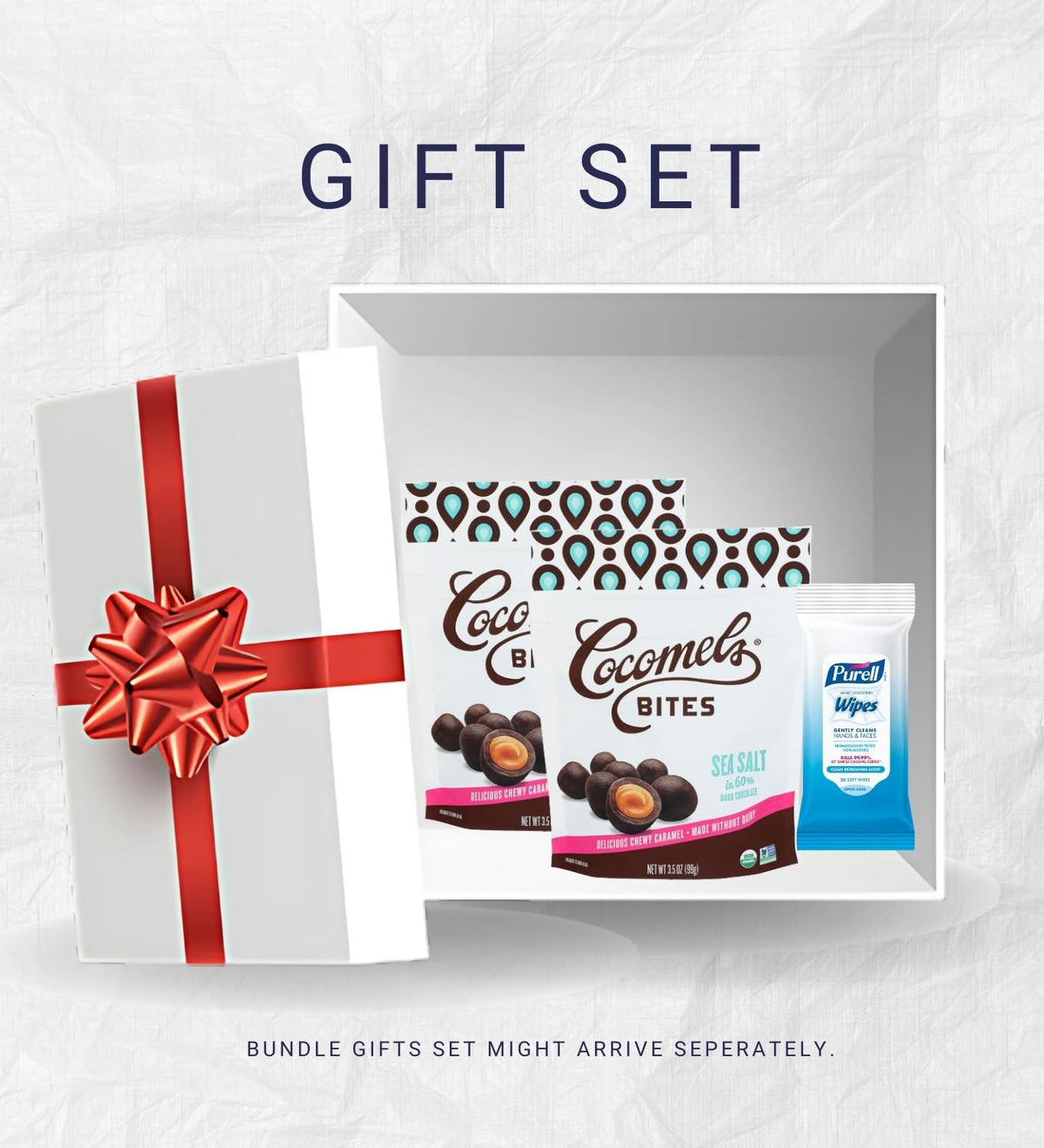 Gift set display of caramels and packaging, ideal for gifting or travel.