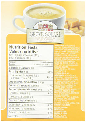 Grove Square Cappuccino Caramel creamy froth close-up highlighting silky texture.