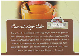 Grove Square Cider caramel apple packaging, convenient single-serve for quick comfort
