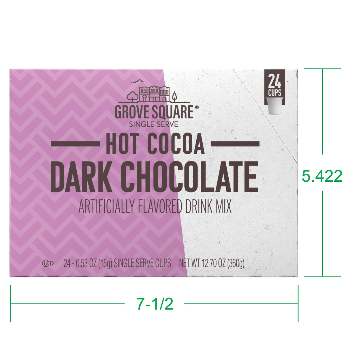 Grove Square Kosher-certified hot cocoa label signals quality and convenient enjoyment.