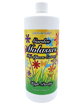 Grow More Garden Molasses bottle pour enabling easy soil application for vibrant plants