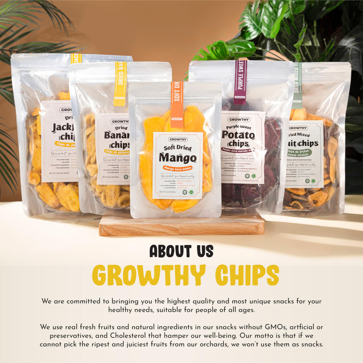 Growthy dried jackfruit chips ingredients no preservatives or artificial flavors.
