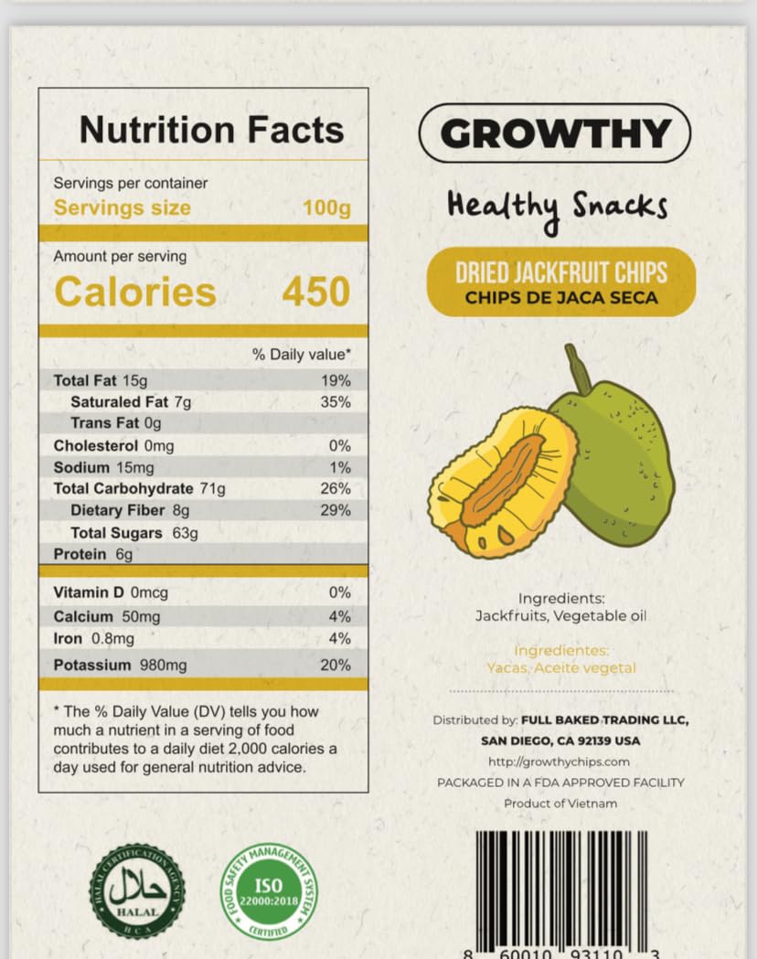 Growthy jackfruit chips serving ideas on the table or in bowl.