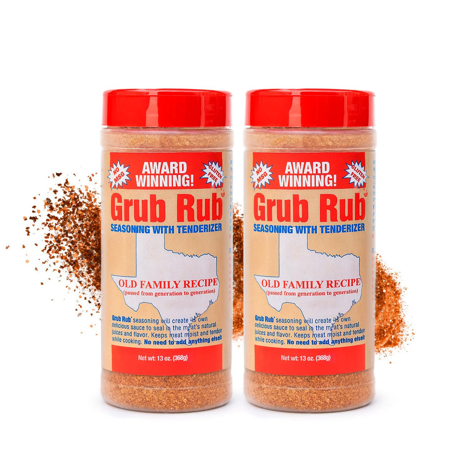 Grub Rub BBQ seasoning bottle front view highlighting bold flavor.