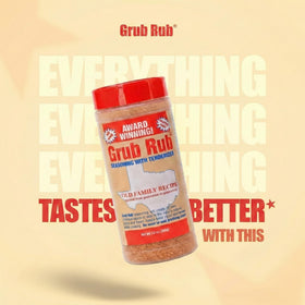 Grub Rub chicken drumsticks coated for even seasoning.