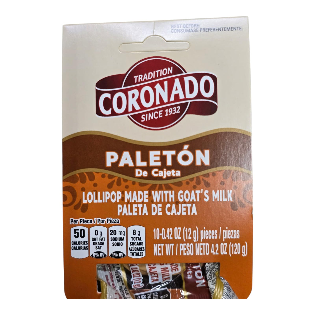Grupo Binbo Coronado Paletón Cajeta Lollipops creamy goat-milk caramel on a stick with a smooth melt