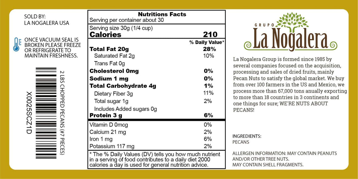 Grupo La Nogalera non-GMO pecans – pure ingredients for versatile cooking.