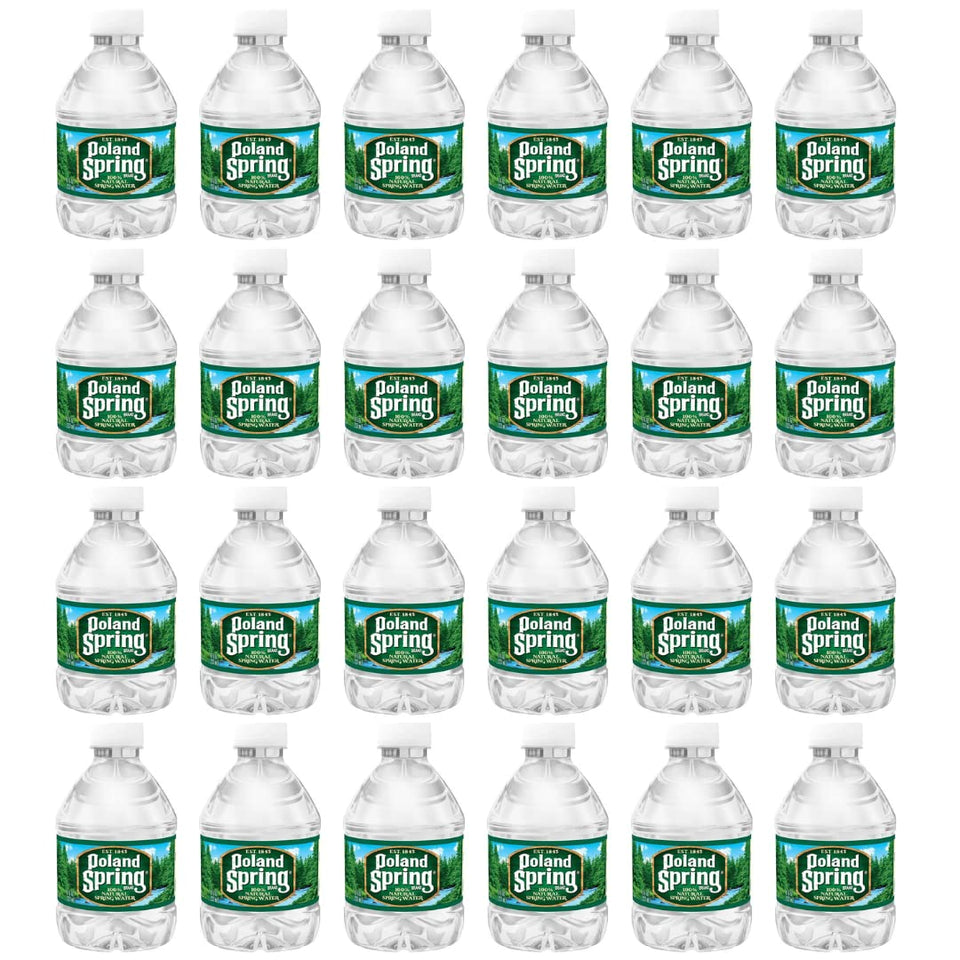 Gsuila Poland Spring mini water bottles 8 oz pack for easy grab-and-go hydration.