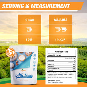G-Sweetz Allulose nutrition-label highlights keto-friendly and GMO-free attributes.