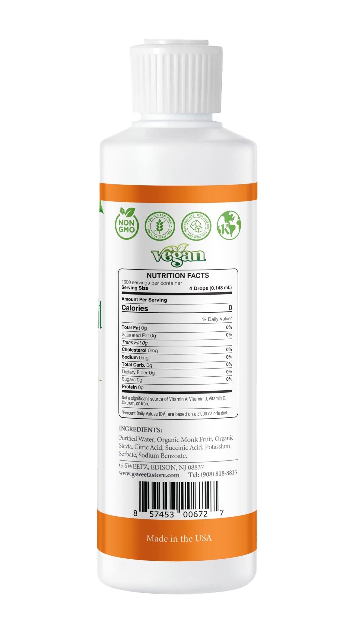 G-Sweetz kosher-certified label and third-party testing for quality.