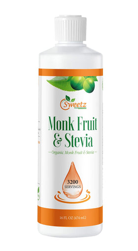 G-Sweetz monk fruit-stevia liquid drops bottle for versatile sweetening in recipes.