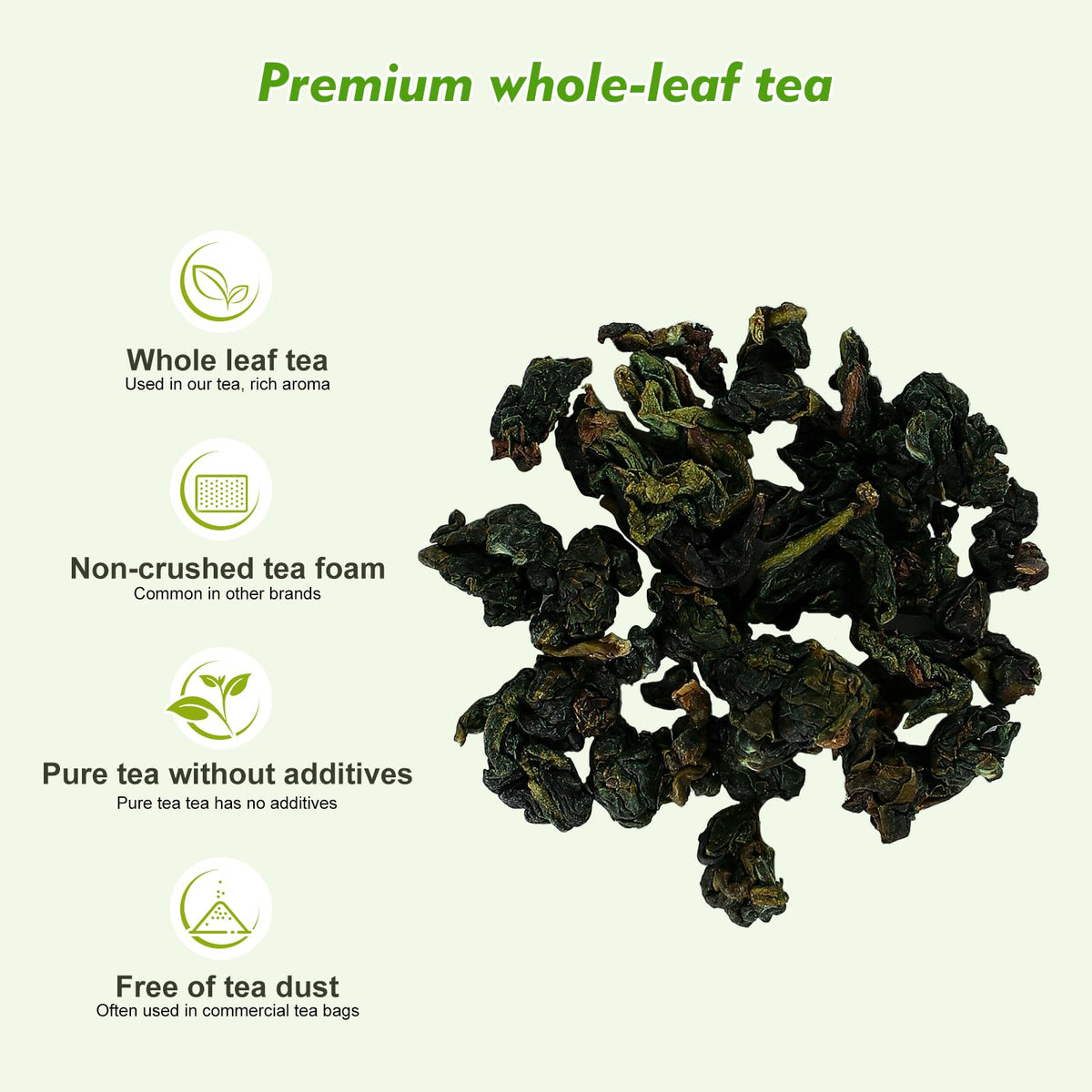 Brewing guide for GTGLOTRA oolong tea.