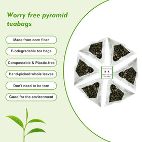 Eco-friendly, plant-based bags support mindful brewing.