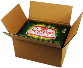 12-pack display of Guaraná ANTARCTICA in cartons, ideal for pantries and events.