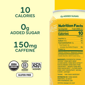 Guayaki Yerba Madre bottle front — smooth energy for focus