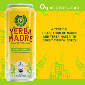 Guayaki Yerba Madre Bravo Mango can ready to refresh with balanced caffeine.