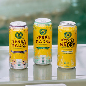 Guayaki Yerba Madre caffeine info — 150mg per can