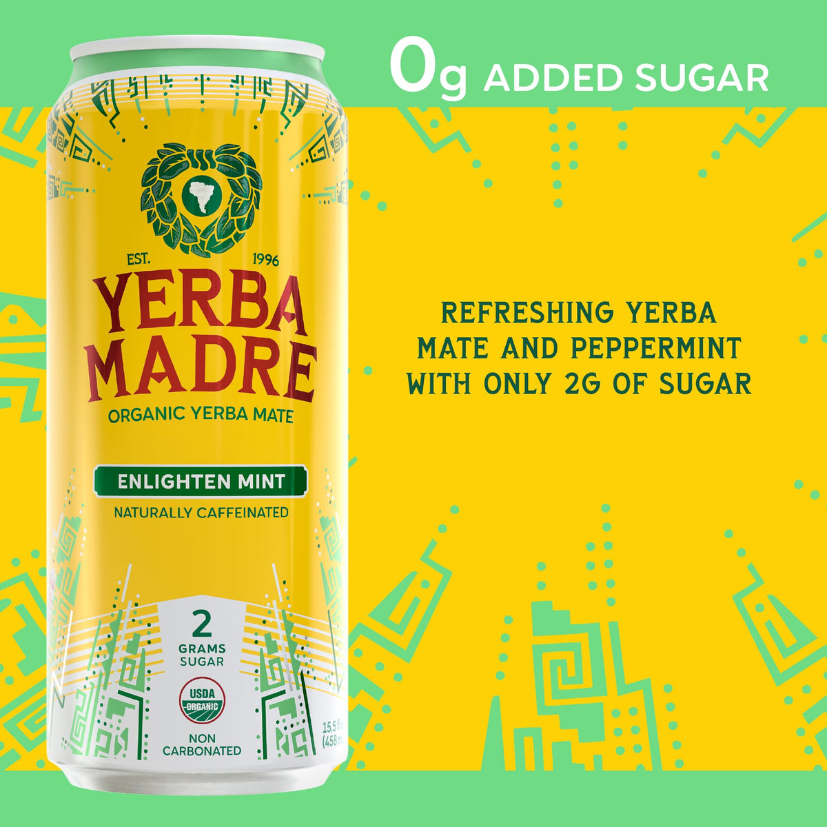 Guayaki Yerba Madre can on ice signaling smooth energy for study.