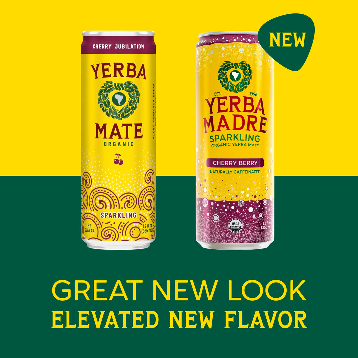 Guayaki Yerba Madre cherry berry bubbles; bright fizz enhances any quick break.