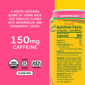 Guayaki Yerba Madre hibiscus-flavor visual highlights vibrant flavor and smooth focus