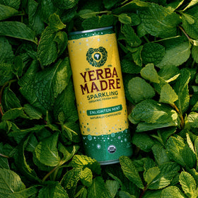 Pack of 12 Guayaki Yerba Madre cans for daily hydration and energy.