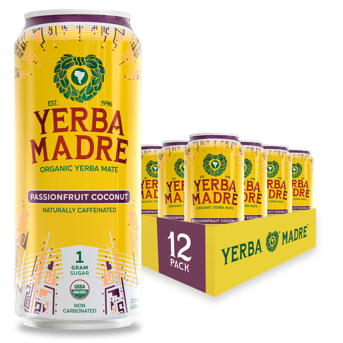 Guayaki Yerba Madre passionfruit coconut can with smooth energy