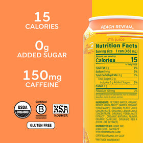 Close-up of Peach Revival ingredients reveals organic peach and floral notes