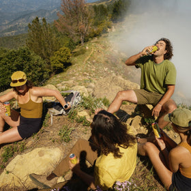 Guayaki Yerba Madre pouring over ice, ready for a quick pick-me-up