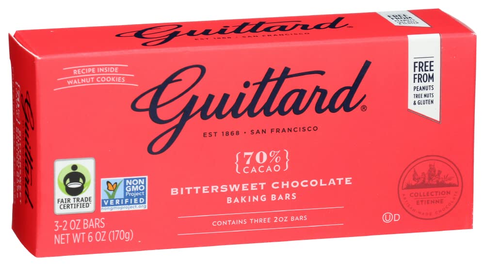 Guittard bittersweet chocolate 2oz bars close-up highlighting rich texture for desserts