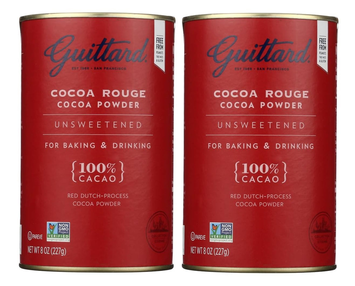 Guittard Rouge Red cocoa powder in 8 oz can, rich color for cakes and ganache