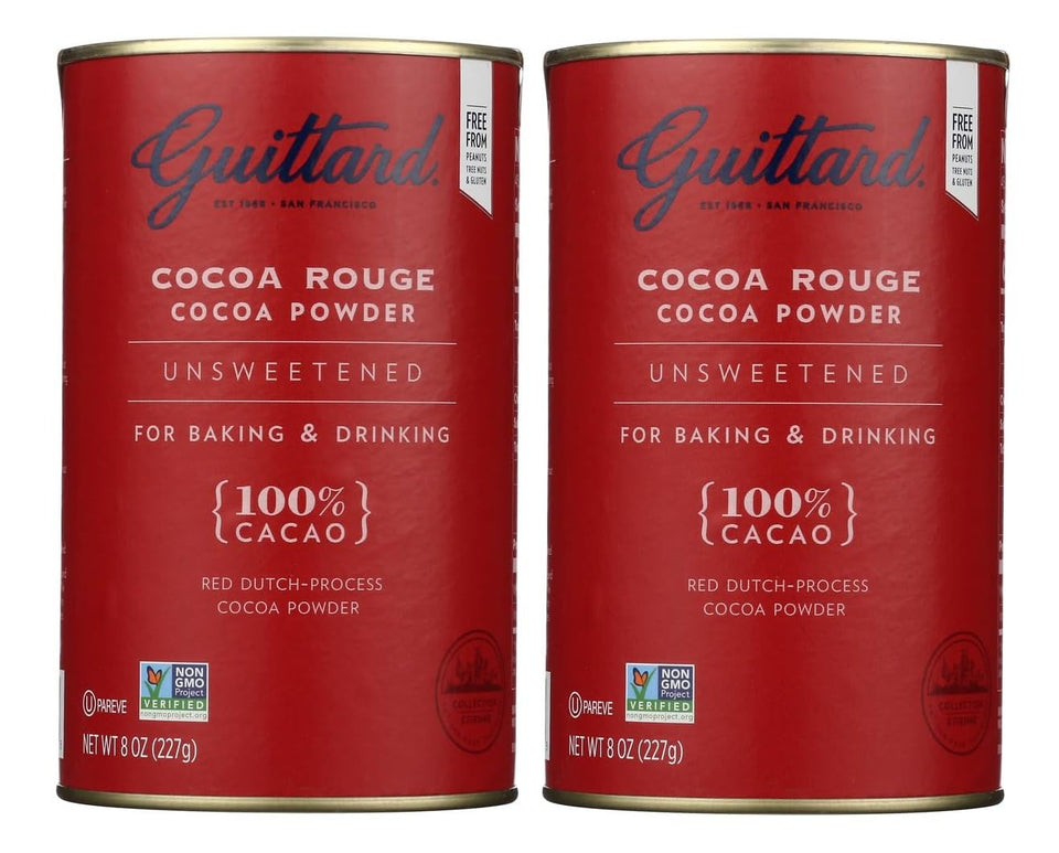 Guittard Rouge Red cocoa powder in 8 oz can, rich color for cakes and ganache