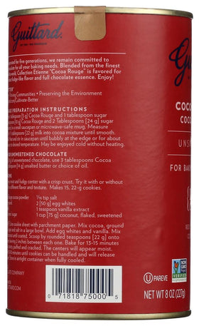 Guittard Rouge Red Dutch-processed cocoa powder close-up for baking depth