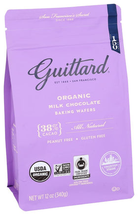 Guittard Organic 38% wafers melt smoothly for silky fillings and batters.